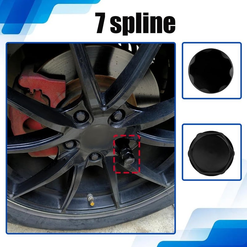 PACLVIO 7 Spline Lug Nut Socket, Wheel Lock Key Replacement for Aftermarket 7 Spline Lug Nut, Drive Tuner Replacement Socket Key Tool Compatible with 19mm 3/4" 21mm 13/16" Hex Socket Wrench (7 Spline) - Image 3